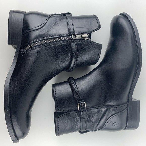 Womens Frye Boots Size 6 Melissa Seam Short Black - Picture 4 of 12